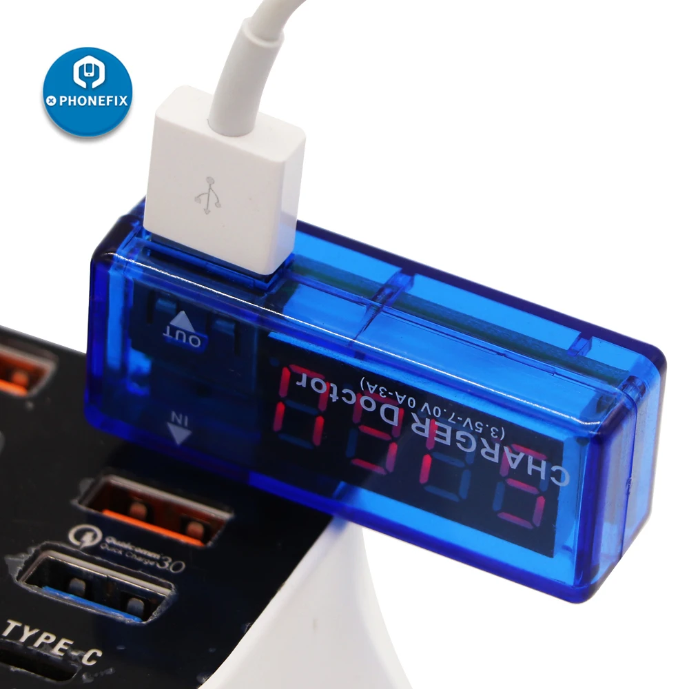 

Phone Motherboard Power Charger Doctor USB Detector Repair LCD USB Port Output Current And Output Voltage Charger Tester Meter