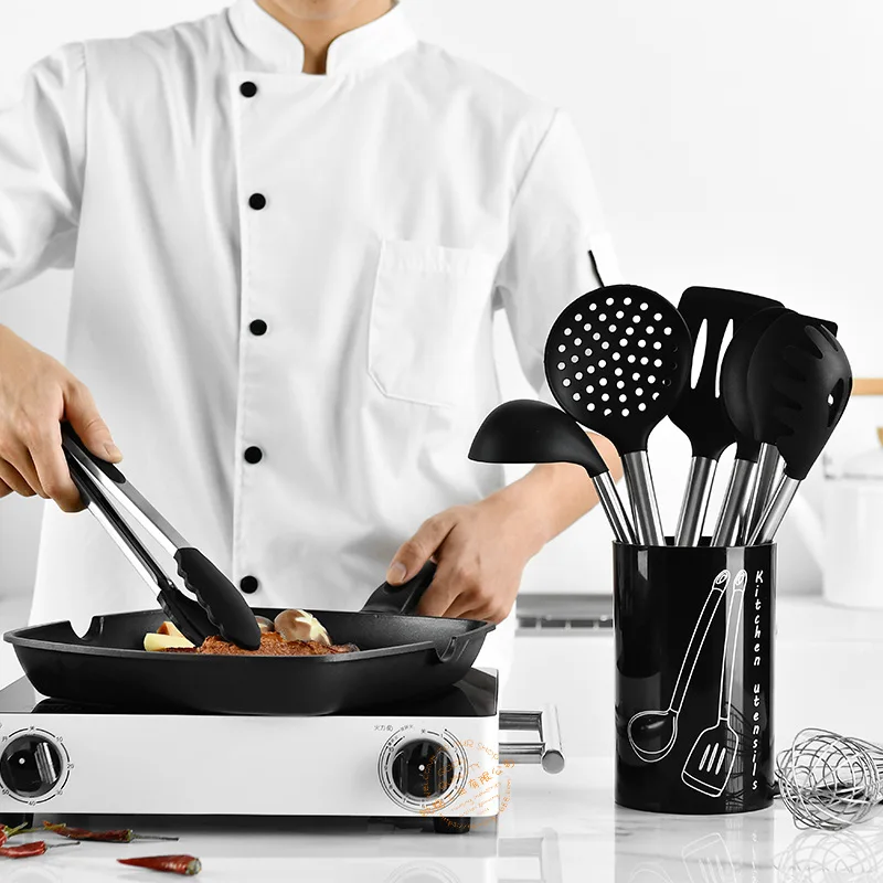 8 Piece Set Kitchen Cooking Set Tool Silicone Spatula Scraper Spoon Colander Baking Cooking Anti-scalding Utility 8 Piece Set Kitchen Cooking Set Tool Silicone Spatula Scraper Spoon Colander Baking Cooking Anti-scalding Utility