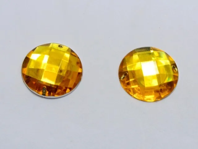 50pcs 18mm Gold Acrylic Flatback Sewing Rhinestone Round ButtonJewelry decorative accessories Sew on beads | Дом и сад
