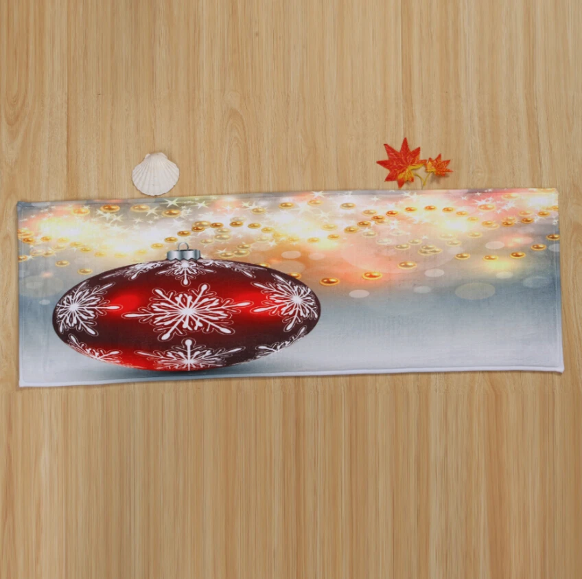 Главная Новогодние ковер с Санта Клаусом и снеговиком колокол печати Anti-slip Дверь коврики Рождество коврик крытый Декор Кухня Спальня коврик - Цвет: Белый