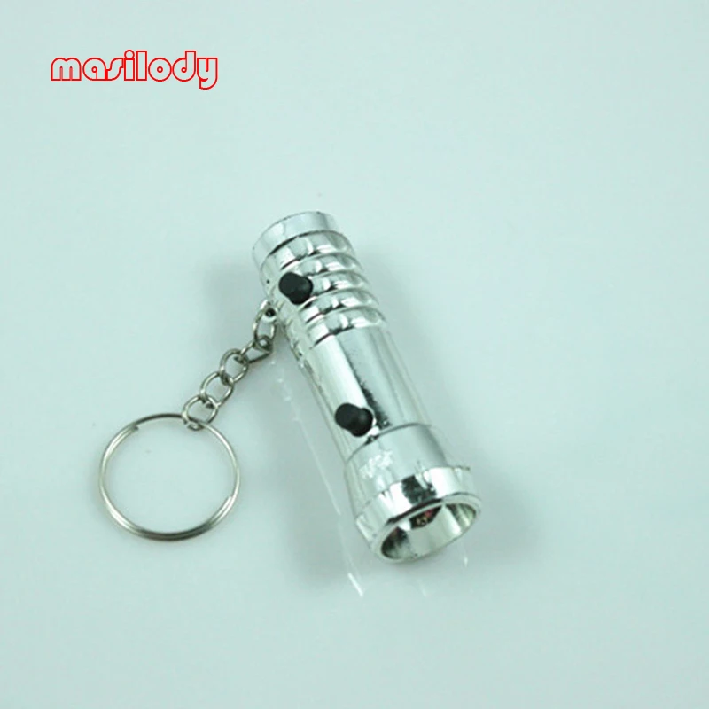 20pcs/lot Metal Multifunction Torch Keychain Black Light Bulb
