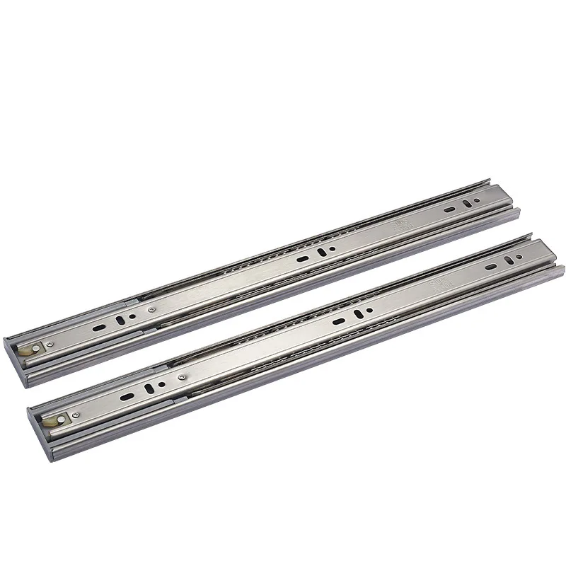 

2018 New Cadeado Free Shipping Stainless Steel Drawer Rail Track Slide Guide Three Hydraulic Damping For Buffer Mute Wholesale