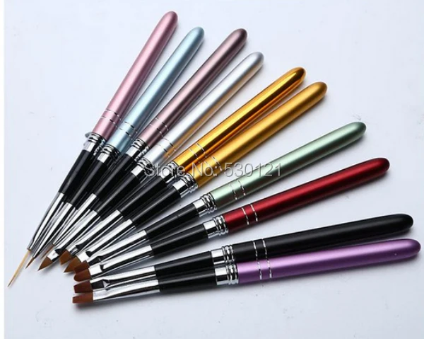 Free Shipping High Quality 10pcs/Set Colorful Nail Brush Nail Art Tools to Draw Nail Pattern on Nail