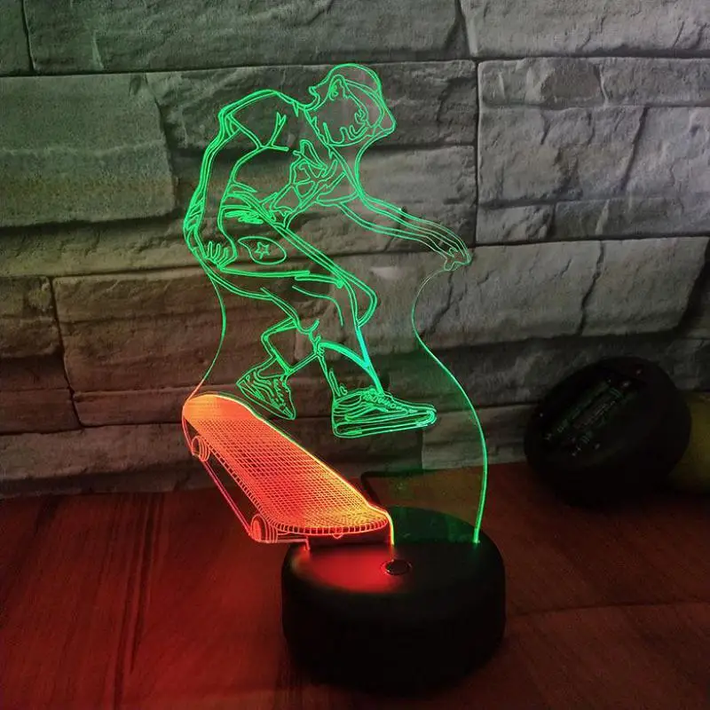 

Scooter 3d Visual Night Light Creative 7 Color Touch Charging Led Gift 3d Light Bedside decorative lamp for children's bedroom