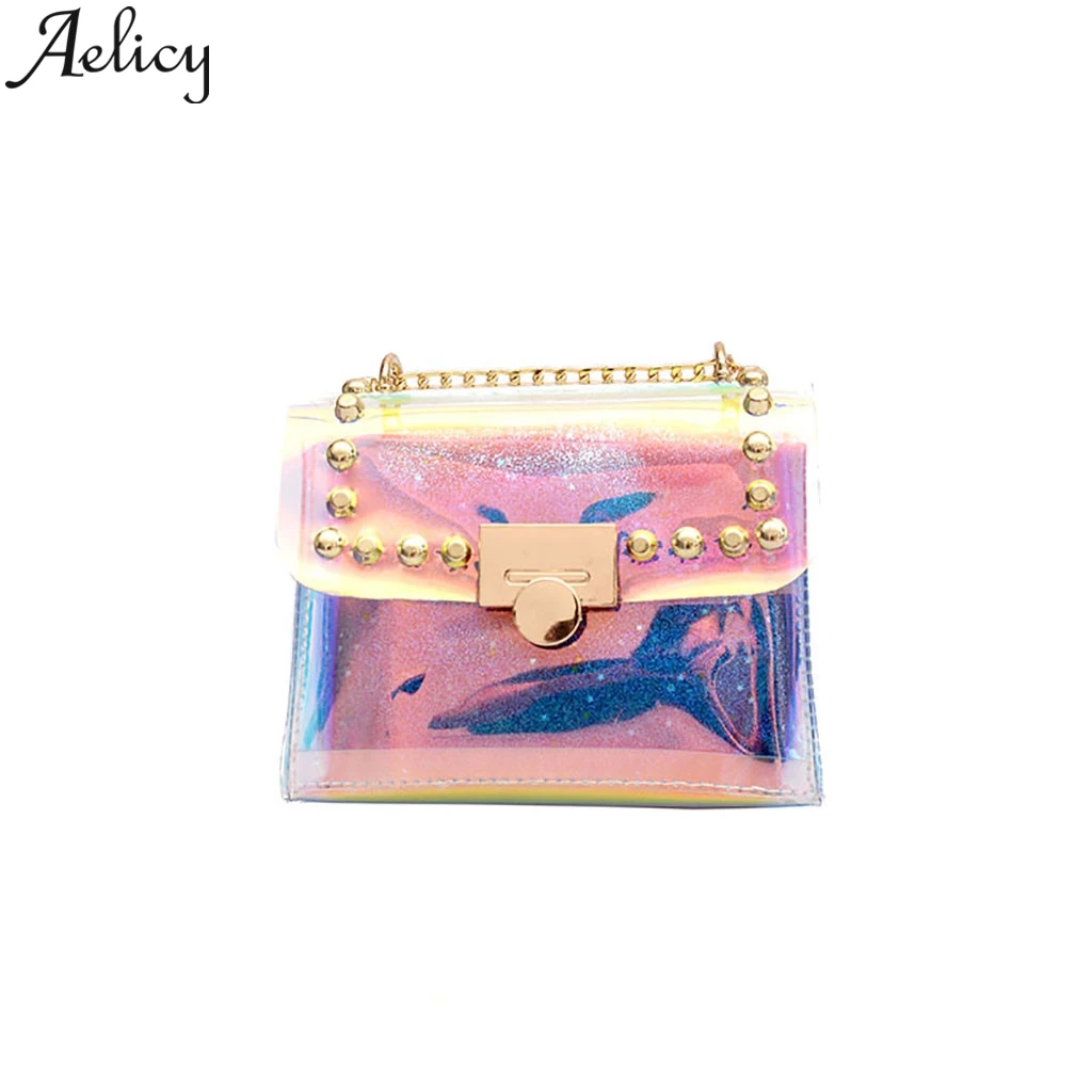 

Aelicy Fashion 2019 Transparent Wild Messenger Bag Fashion One-Shoulder Small Square Bag Purses And Handbags Organizer Tote