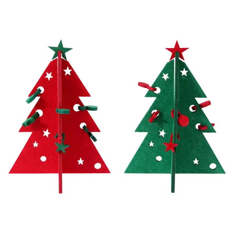 

Felt Christmas Tree Christmas Gifts Christmas Decoration Shop Window Table Display Christmas Supplies Red Green 15cm