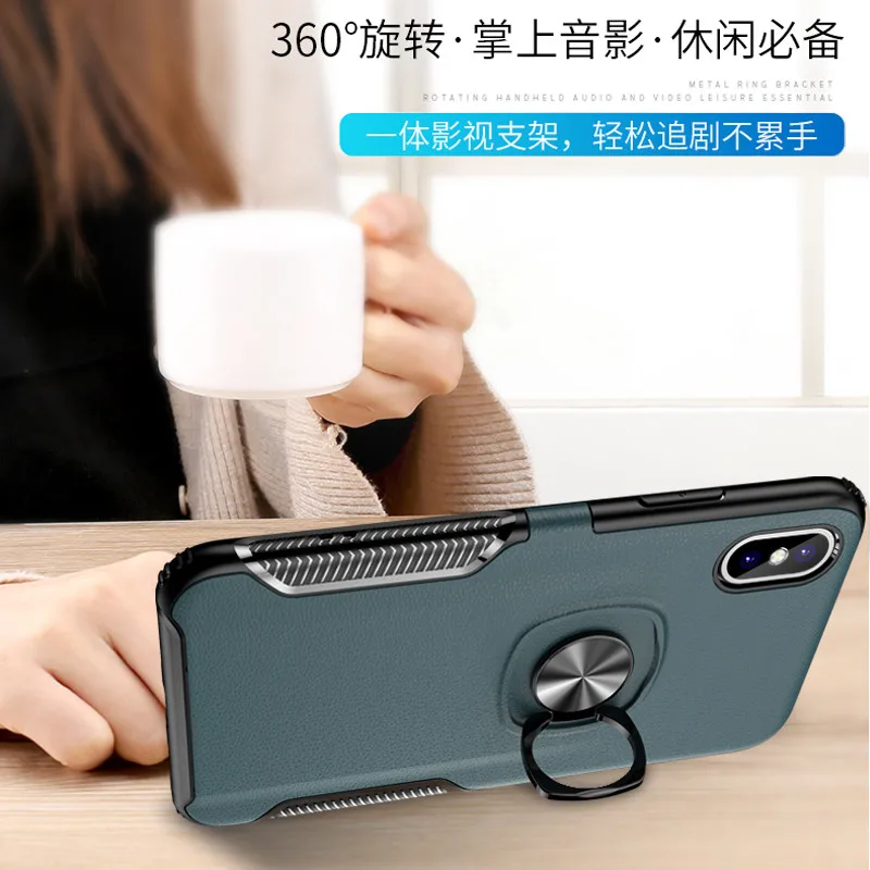 Роскошный кожаный армированный Гибридный Силиконовый чехол для iphone X XS Max XR