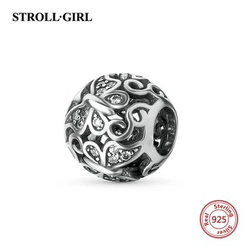 

100% 925 Sterling Silver openwork butterfly charms beads with CZ stone Fit Authentic European Bracelet Jewelry for gift