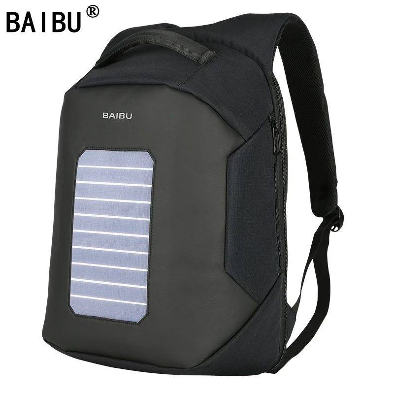 

2018 Men Backpack 10W Solar Powered Backpack Usb Charging Anti-Theft 16'' Laptop Backpack for Men Laptop Bagpack Bag