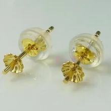 2 пары твердого AU750 серьги шпильки с 4,5 мм шариковой крышкой, может поместиться 8-10 мм бусины для поделки жемчуг серьги с драгоценным камнями фитинг