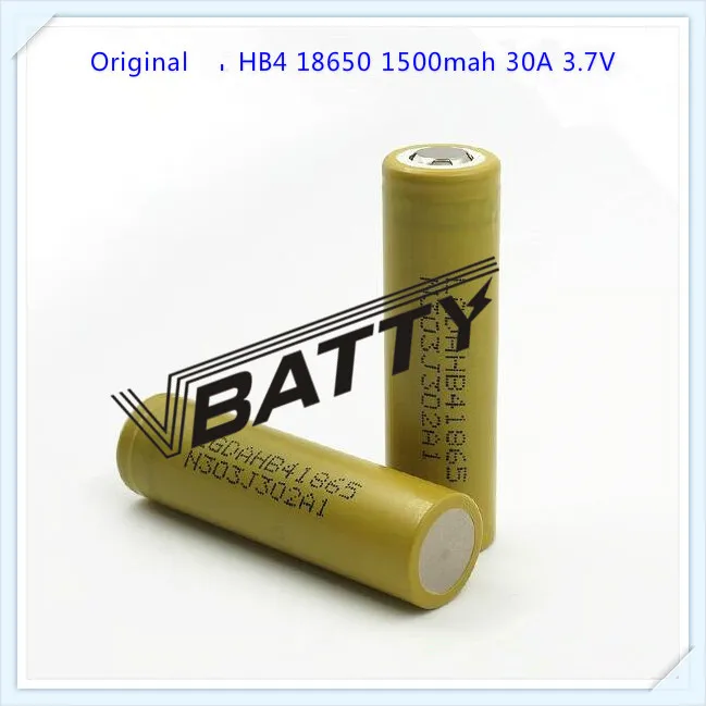 Подлинный для LG HB4 18650 1500mah 30A Li-Ion high drain 3,7 v 1500mah HB4 18650 аккумулятор с плоским верхом(1 шт./лот