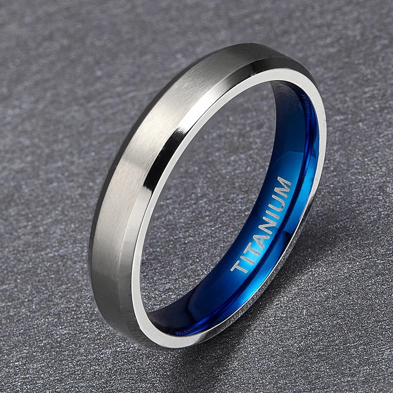 Кольцо женское из титана с синей инкрустацией 4 мм|finger ring|fashion ringsring fashion |
