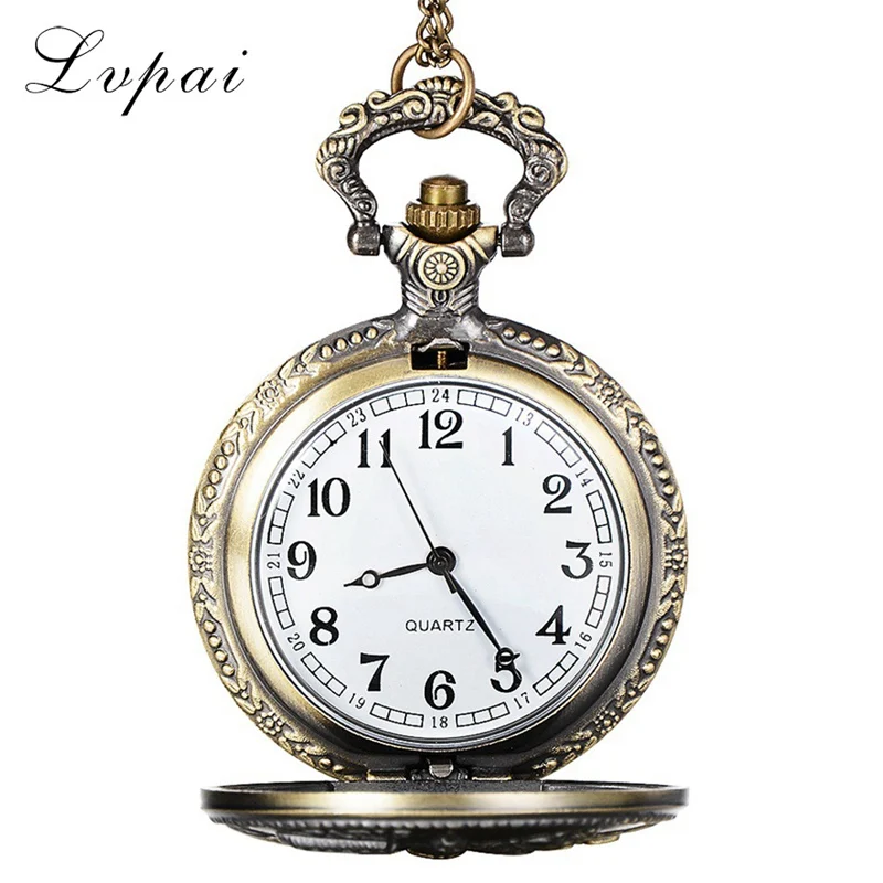 

Lvpai Watches Men Luxury Brand 2017 New Fashion Casual Pocket Watch Vintage Flowers Tower Quartz Watch Relogio LS108