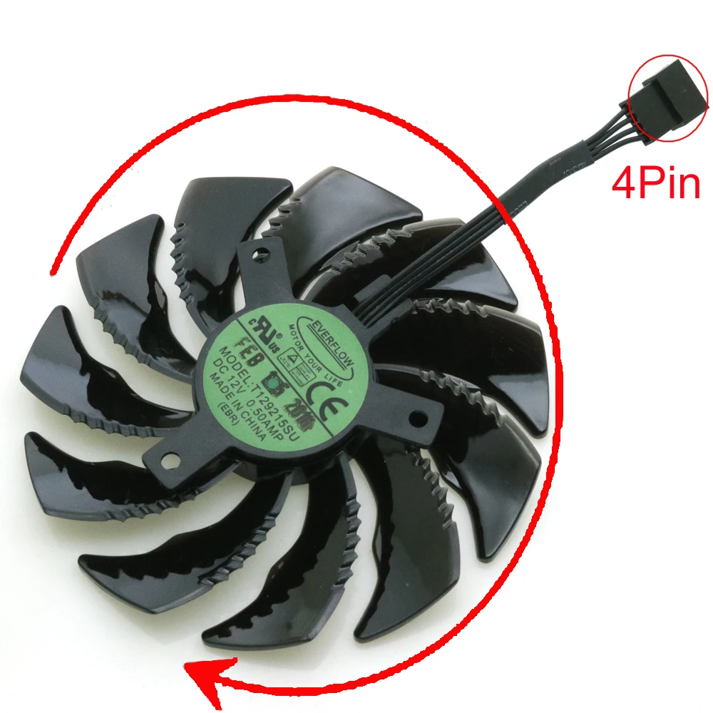 Placa Gráfica Ventilador de Refrigeração T129215su 12v 0.50a 86 mm Vga Rtx 2060 Gtx1650 1660 1660ti Windforce - Imagem 6