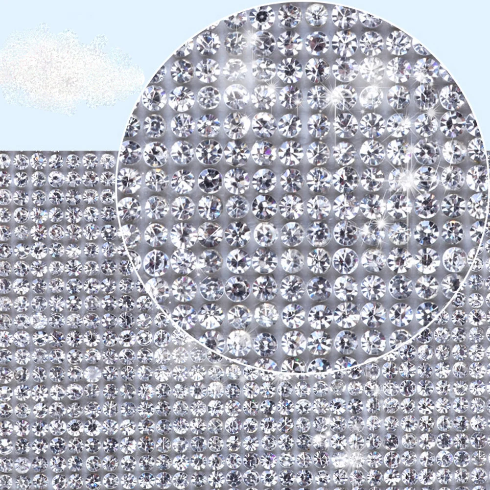 

Self Adhesive Stickers Diamante Rhinestone Bling Sheet Crystal Bling Bling Automotive Interior Stickers for Phone Car