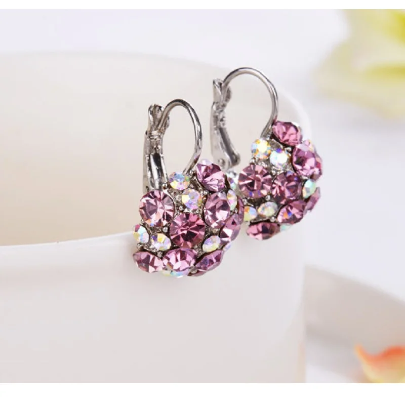 MISANANRYNE Multi-colored Crystal Flower Brincos Fascinating Hoop Earrings Fashion Femme Mujer Women Jewelry boucle d'oreille