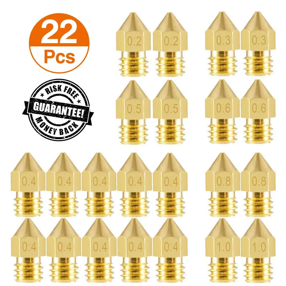 3D Printer Nozzles MK8 Extruder Nozzle Extruder Print Head 1.75mm for 3D Printer Anet A8 Makerbot MK