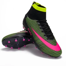 Zhenzu футбольные бутсы futsal shoes Для мужчин Дети Футбол Сапоги и ботинки для девочек с высоким голенищем высокие Обувь для футбола длинные шипы обучение Обувь для футбола спортивный Обувь Спортивная обувь