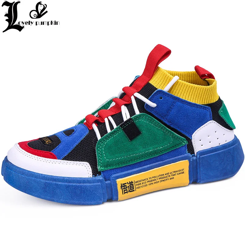 

2018 Fashion Spring Summer men's shoes Korean version of color matching trend casual shoes tide shoes sneakers free shipping 119