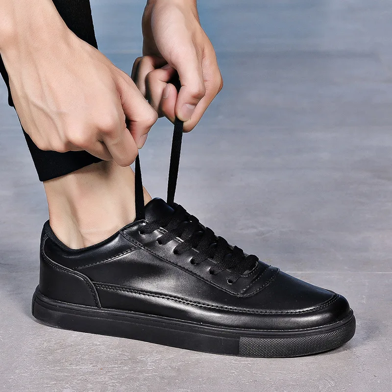 

2019 New Men's Fashion Pu Leather Sneaker Shoes Popular Style Casual Mens Luxury Shoes Round Toe Men Designer Shoes White Red