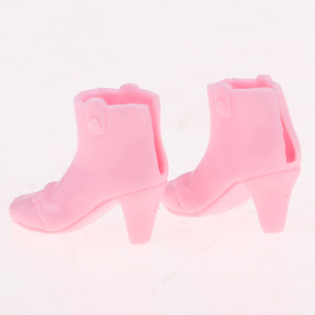 2 Pairs Lovely Waterproof High Heels Shoes for Neo Blythe Dolls Clothing Accessory Pink & Black
