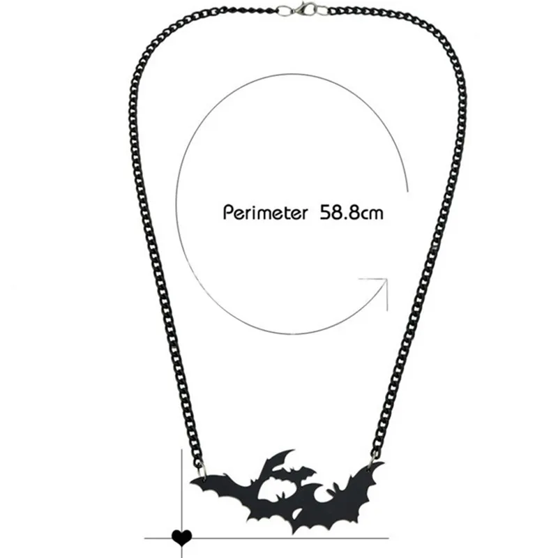 1 шт. Бижутерия Готический Стиль черная цепочка милые животные ожерелья с летучей мышью Подвески модные аксессуары подарок для друзей
