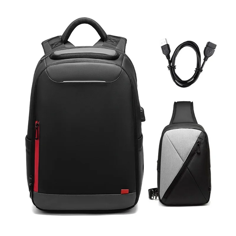 Высококачественный мужской рюкзак для ноутбука, подходит для подростков, уличная дорожная сумка с USB зарядным портом для мальчиков и девочек, школьная сумка для колледжа - Цвет: Set 5