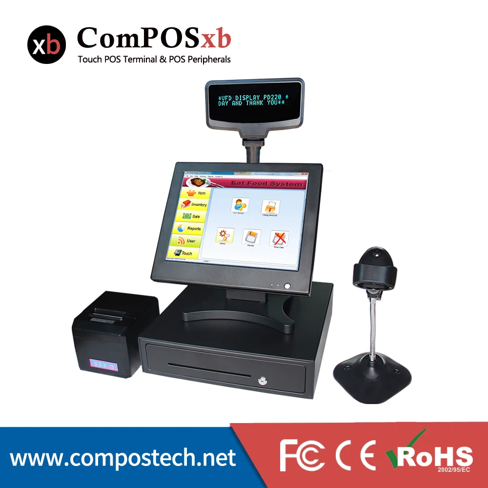 

Free Shipping Touch Screen Touch POS Computer System All In One POS Terminal Retail Cheaper Touch POS Machine