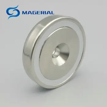 

Mounting Magnet Diameter 48mm Clamping Pot Powerful with Countersunk Screw Hole Neodymium Permanent Strong Holding Pulling Up