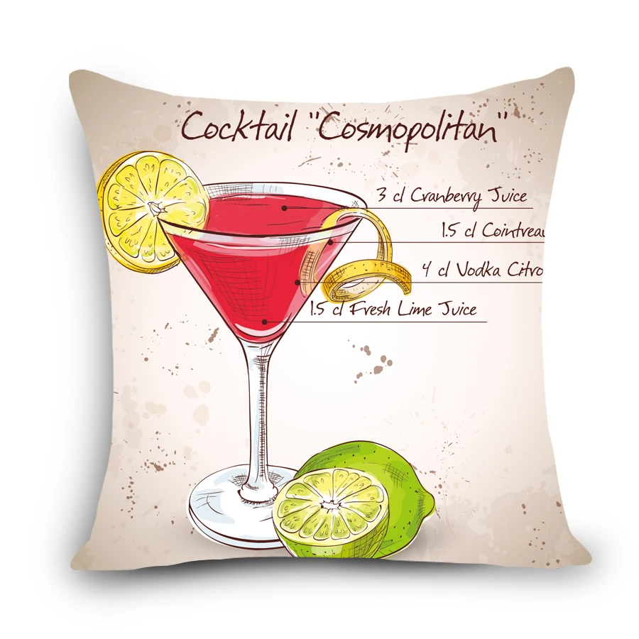 Nordic car seat linen Vintage outdoor chair cushions home decor sofa Fruit drink pillow capa almofada Bar Shop almofadas coussin