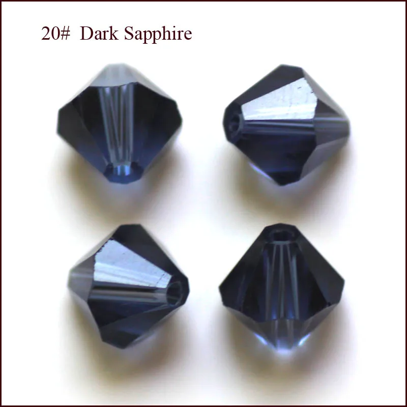 AAA1 хрустальные биконусные бусины 5301 4 мм 5 мм 6 мм 8 мм 10 мм свободные биконусные хрустальные бусины для изготовления модных украшений - Цвет: dark sapphire