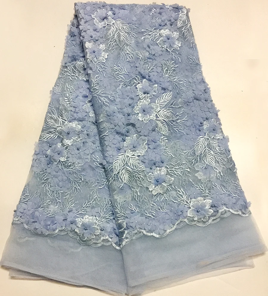 

Fashion 3D applique African Net Lace Fabric Wedding Dress Lace Beautiful African Nigerian Tulle Lace Fabric 5 Yards