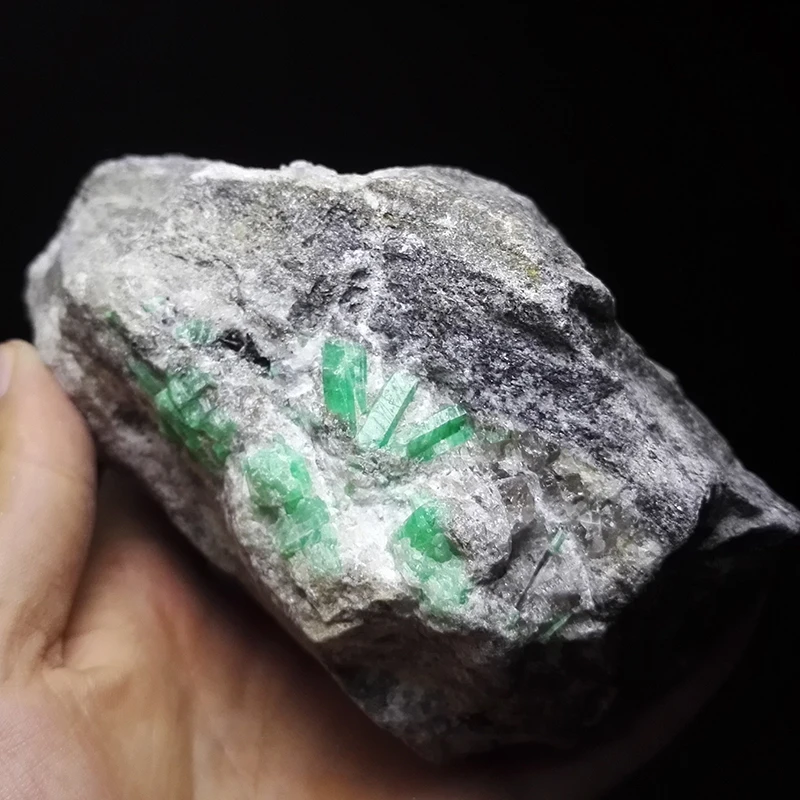 

1300g NATURAL Stones and Minerals Rock Emerald green symbiosis with quartz crystal gem stone ore sample collection ZML5 33