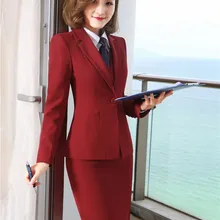 Formal Uniform Designs Skirt Suits With Jackets+ Skirt+ Vest& Waistcoat+Blouses With Tie for Ladies Office Work Wear Sets