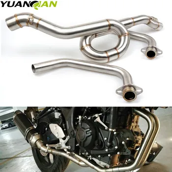 

Motorcycle exhaust link pipe mid pipe stainless steel fit for 51mm exhaust Convertor Adapter FOR MT03 R3 front pipe R3 exhaust