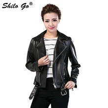 Модная женская Высококачественная куртка из овечьей кожи с отворотом, черный кожаный ремень, металлический локомотив, свободная повседневная черная куртка из натуральной кожи, XXXL