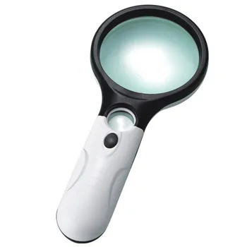 

Portable Handheld Magnifier Dual Lens 45X Magnifier 3 LED Light Reading Magnifying Glass Jewelry Loupe for The Aged Toiletry Kit