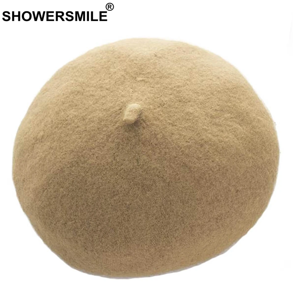 SHOWERSMILE колпачок из шерсти Для женщин бордовый Повседневное головной убор художника Женский милый британский стиль утконоса шляпа