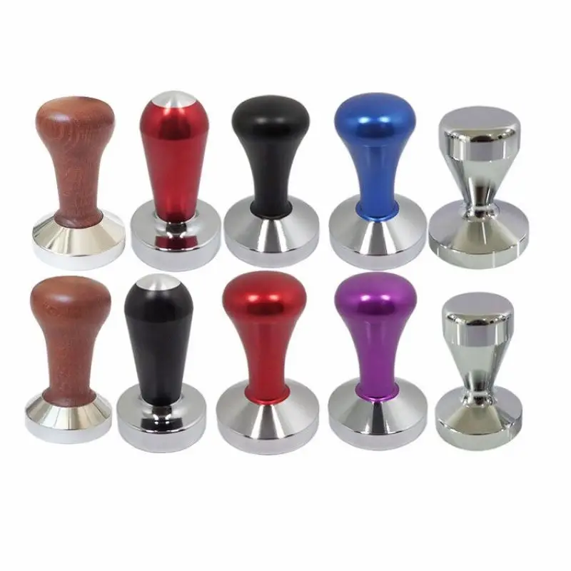 

51mm/57.5mm Stainless Steel Flat Base Coffee Tamper Powder Press Hammer Cafe Barista Tool For Espresso Machine Maker Accessories