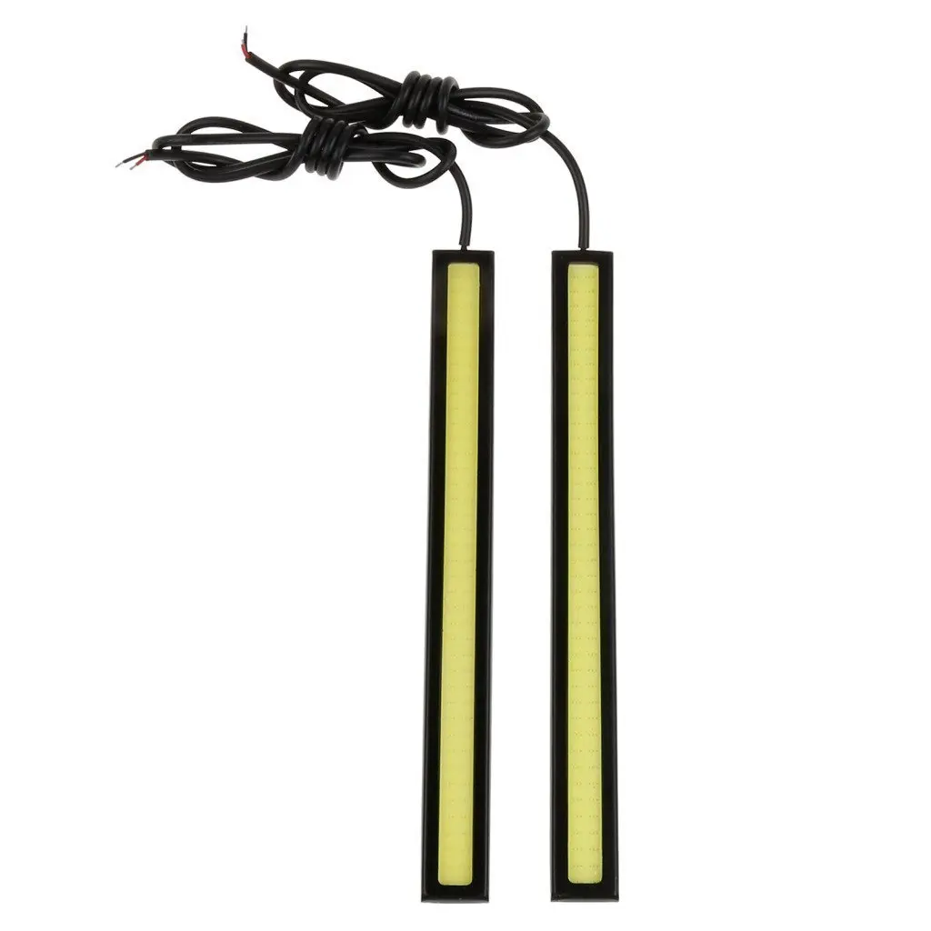 

DRL 2 pcs 6W 6000K Xenon White LED COB Car DRL strip daytime running light fog lamp lighting Waterproof 12V