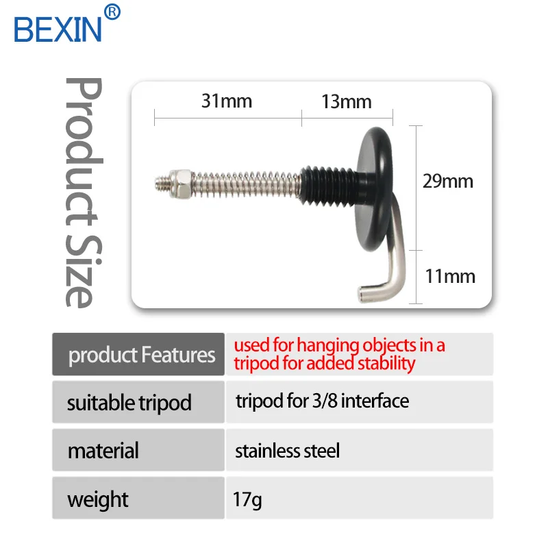 3/8 пружинный металлический стабилизированный вес камеры крючок для штатива для Benro Sirui manfrotto камера штатив Часть Аксессуары