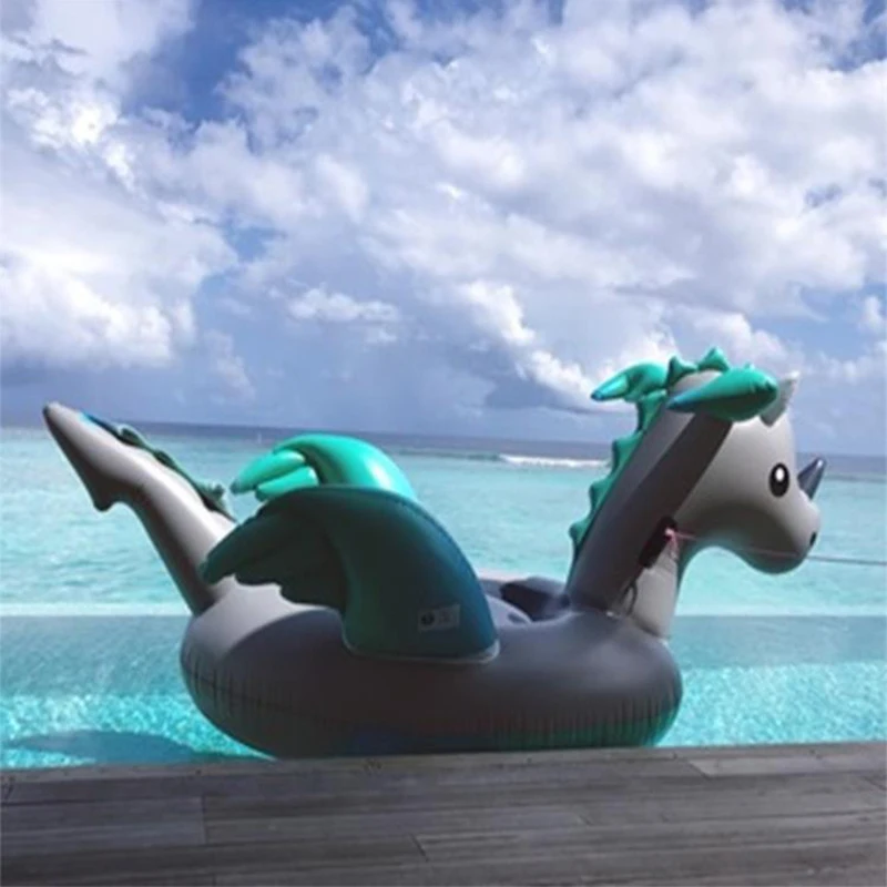 

New giant Inflatable Unicorn blue dinosaur pool float swimming circle Air Mattress water toys for child adult kids beach party