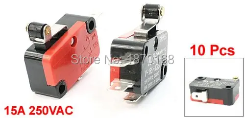 

V-155-1c25 10 Pcs Limit Switch mikro, Pendek rol tuas Arm SPDT aksi jepret banyak
