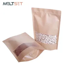 Sachets à tirette 10 pièces/lot, petits sachets de stockage pour bijoux, sachets à thé refermables en papier Kraft, sachet d'emballage alimentaire pour la cuisine