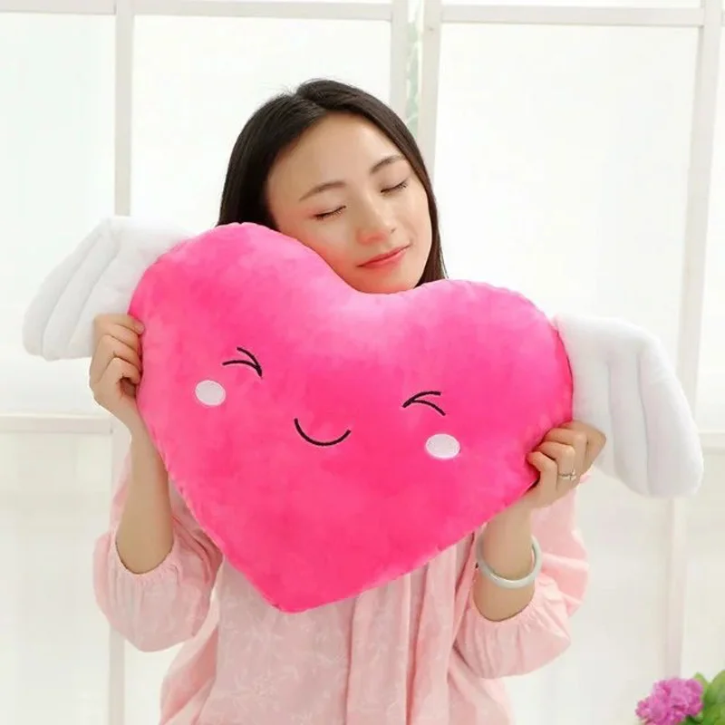 50cm Cute pink Love Heart Plush Toys plush Kawaii Heart Luminous Heart