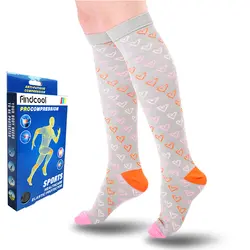 Findcool Компрессионные носки удобные рельеф мягкие ноги поддержка стрейч Дышащие носки для женщин мужчин
