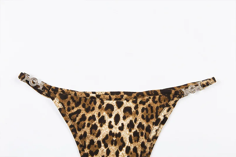 Леопардовый сексуальный микро мини бикини набор пуш-ап женский браслет купальник Бразильский пляжный сексуальный бикини Бандажное с заниженной талией Biquini