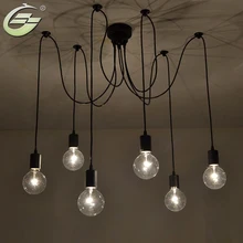 6 luces ajustables DIY país americano Industrial almacén Vintage araña lámparas de techo lámpara para la decoración del hogar sala de estar