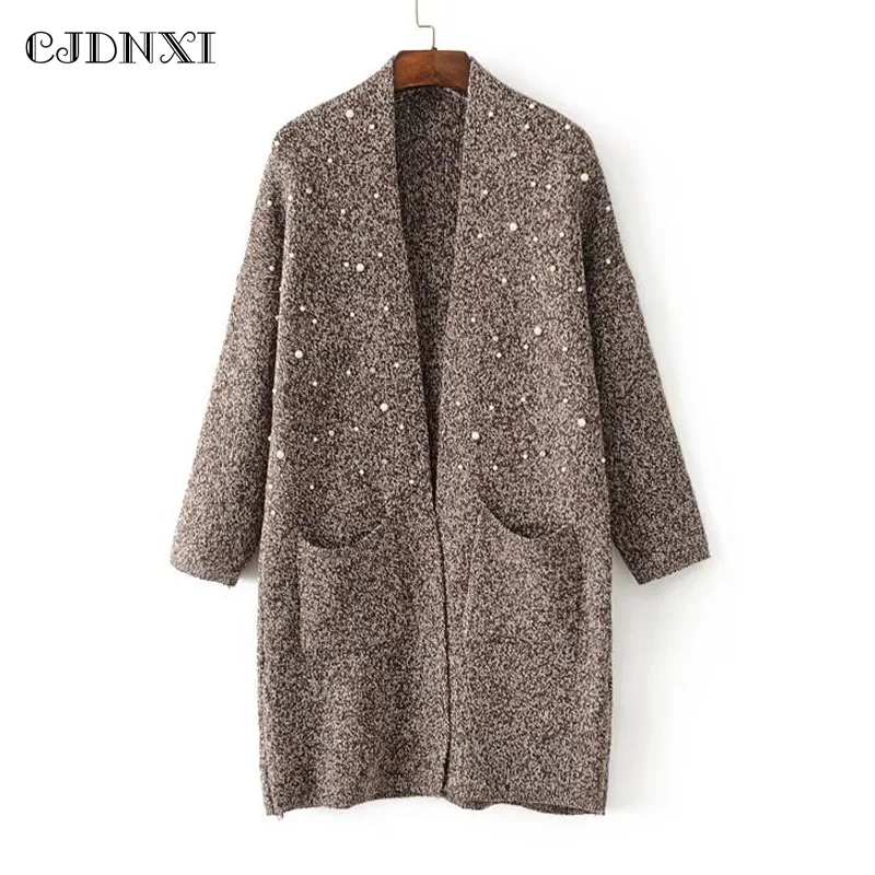 

CJDNXI Spring 2018 Women Long Cardigan Autumn Winter Open Stitch Poncho Knitted Sweater Jumper Loose Kimono Oversize Jacket Coat