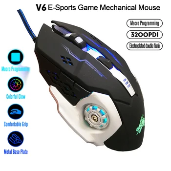 

Promotion Professional Wired Computer Gamer Gaming Mouse 8D 3200DPI Adjustable Optical LED Mouse USB Cable Silent Mouse FS